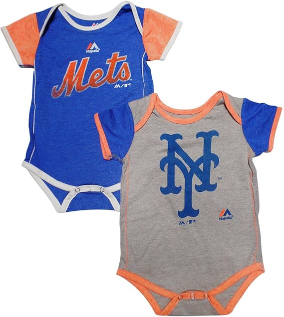 New York Mets Baby/Infant 2 Piece Creeper Set 24 Months Clothing