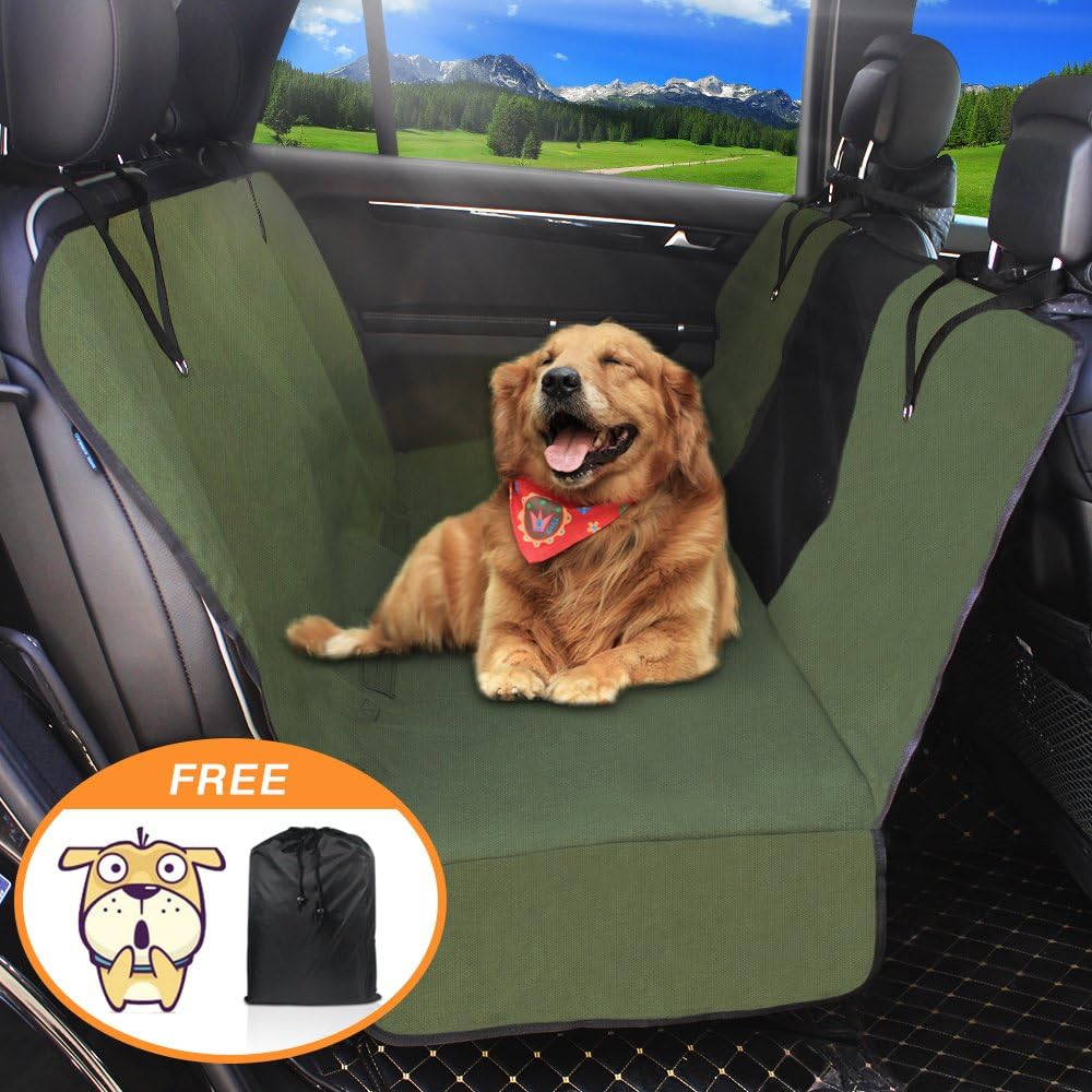 Pet Seat Cover Dog Car Seat Covers with Storage bag-600D Waterproof, Nonslip Backing and Hammock Style Easy to Clean and Install for Cars, Trucks and Suv's…