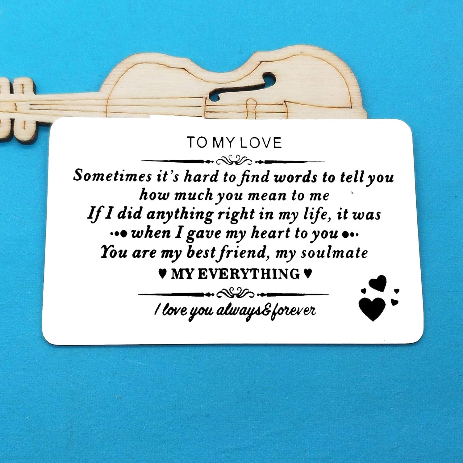 Anniversary Card Gifts for Boyfriend Husband Fiance Engraved Wallet Insert Card for Him Christmas Birthday Gifts Valentines Day Gifts I Love You Gifts for Him Boyfriend - Image 3
