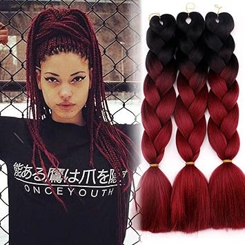 Buy Black To Wine Red Beautygirl Hair 24 5pcs Lot Omber Braiding