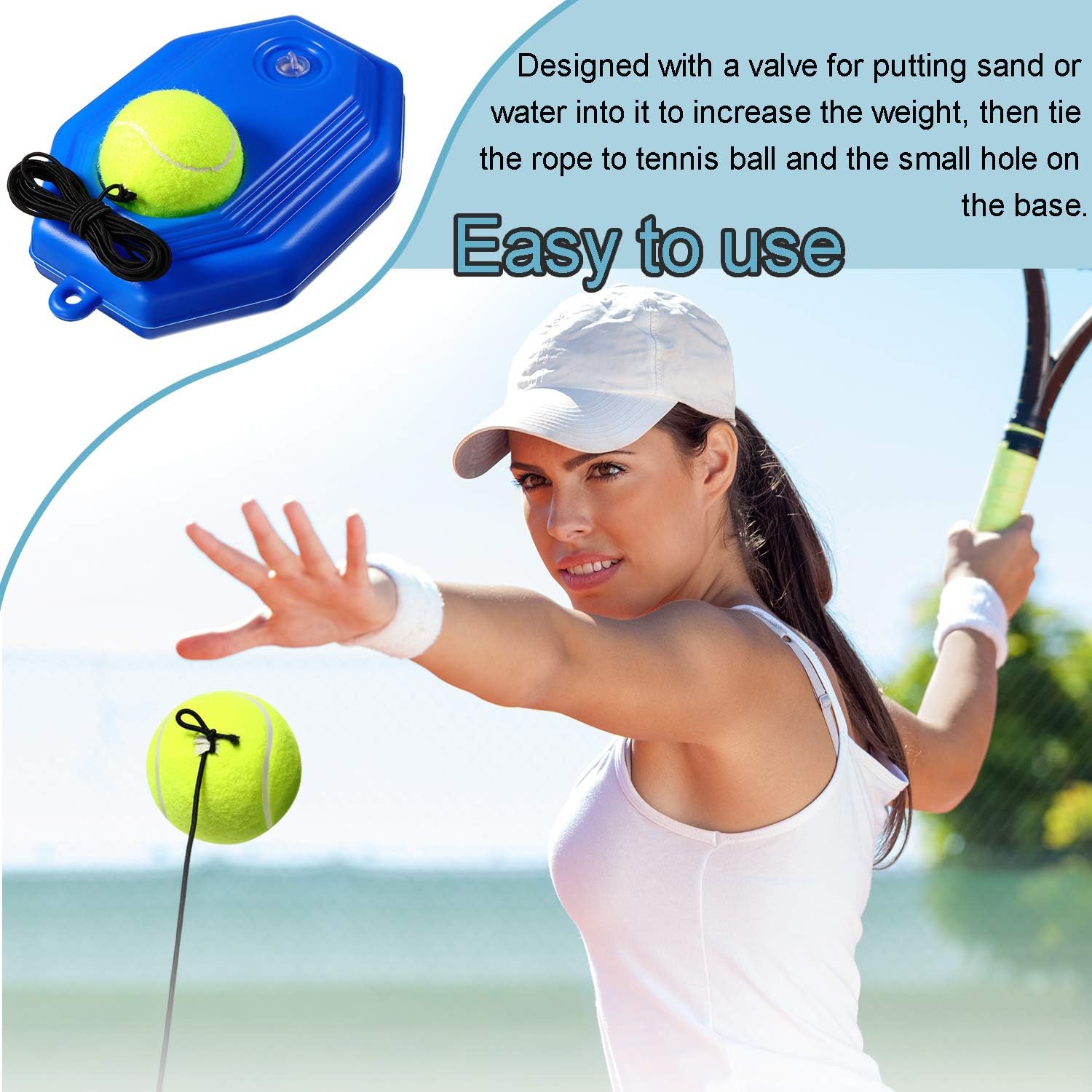 Sumind Tennis Trainer Tennis Ball Trainer Tennis Training Baseboard Tennis Equipment Tennis Trainer Rebounder Ball with Rope Practice Training Tennis Ball Tool for Self-Study Tennis Training : Sports & Outdoors