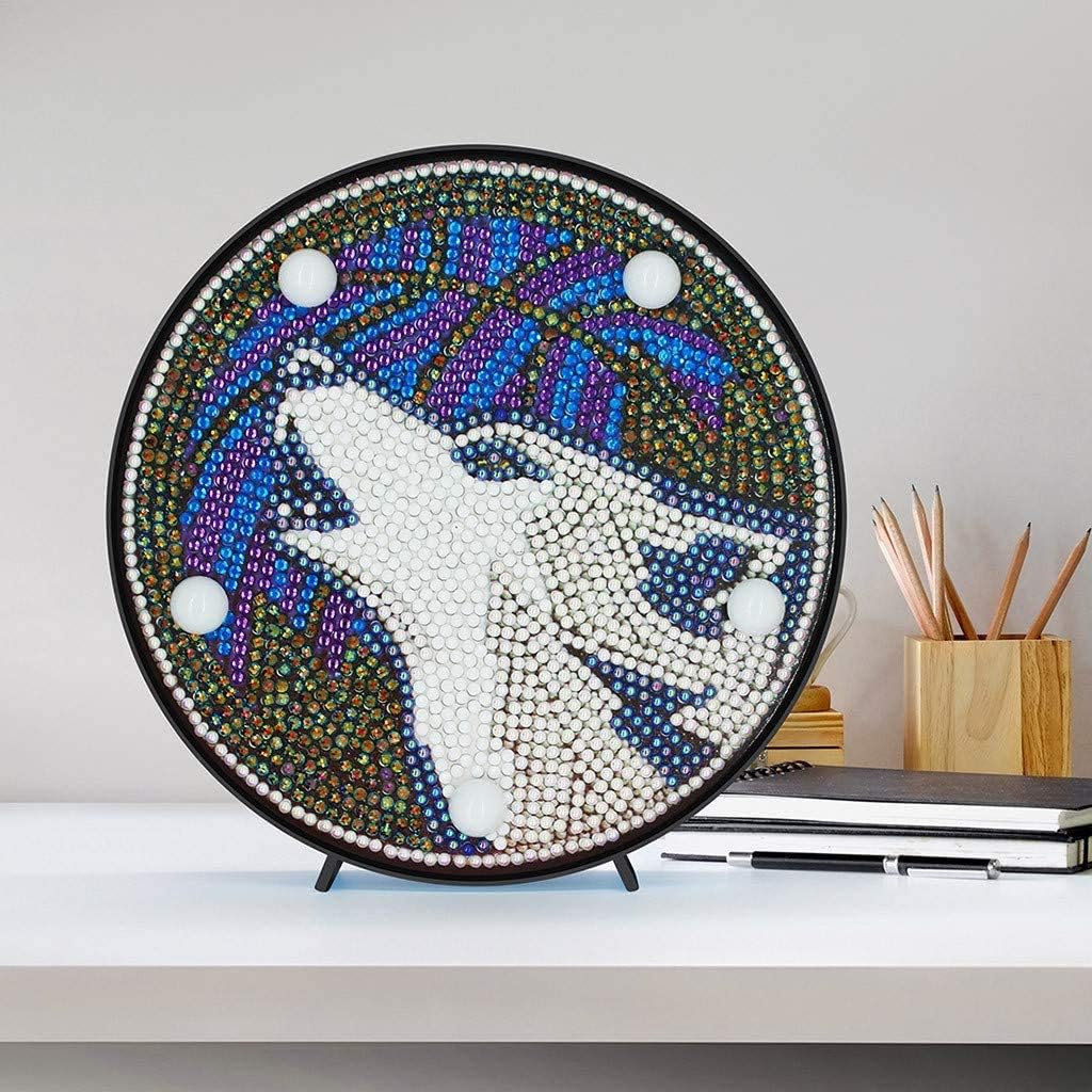 Yobeyi DIY Diamond Painting Lamp with LED Lights Full Drill Crystal Drawing Kit Bedside Night light Arts Crafts for Home Decoration or Christmas Gifts 6.0x6.0inch(Wolf) - Image 5