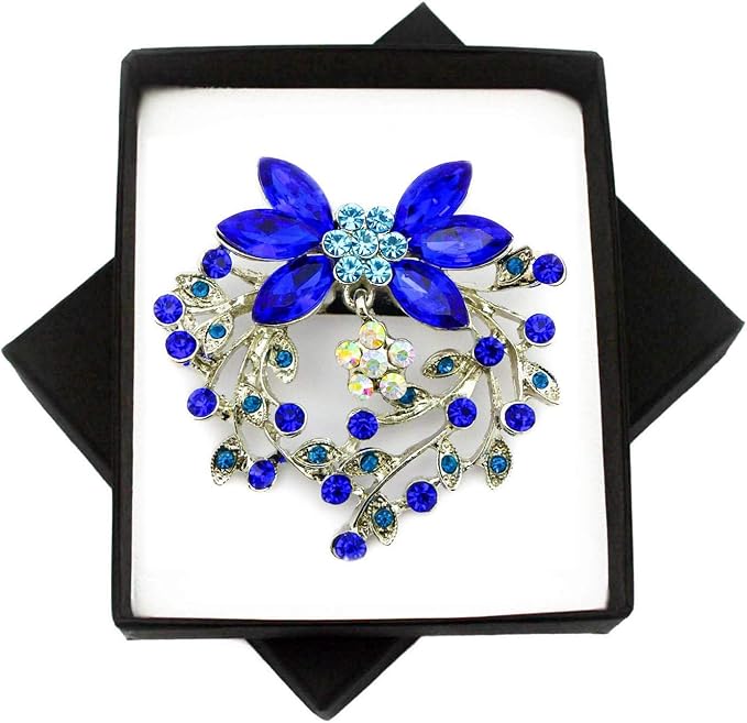 Spilla Corno Francese In Metallo Blu - Decorazione Per Abiti, Cappelli E Sciarpe