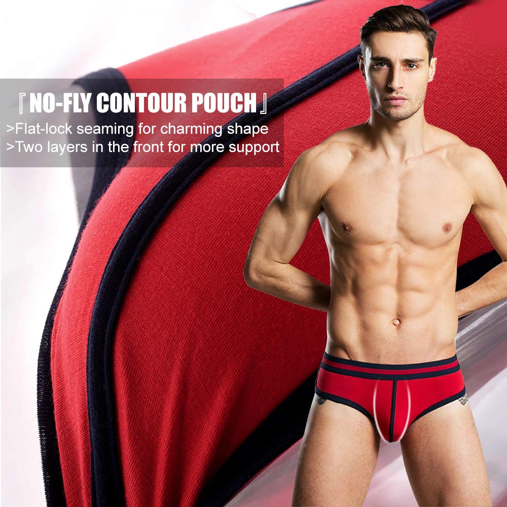 MOACC Men\'s Sexy Micro Modal U Convex Pouch Underwear Soft Hip Brief Multi (4pack)