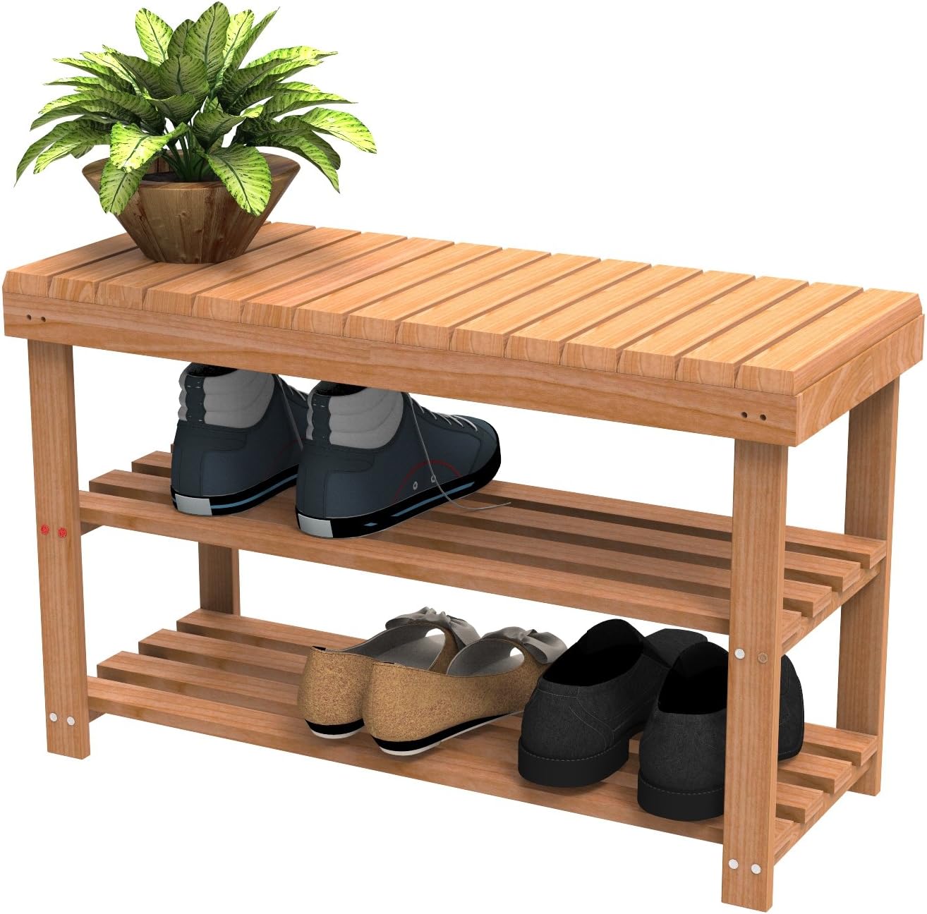 Forzza Monica Bench cum Shoe Rack,Brown