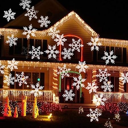 Proiettore Luci Di Natale Amazon.Proiettore A Led Ad Energia Solare Spostamento Di Fiocchi Di Neve In Discoteca Luci Di Scena Di Natale Impermeabili Per Esterni Lampada Da Giardino Per Esterni White Amazon It Casa E Cucina