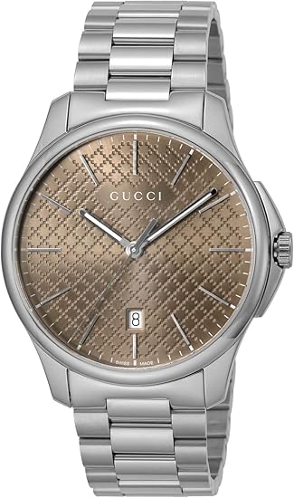 Amazon グッチ 腕時計 Gタイムレス ブラウン文字盤 Ya メンズ 並行輸入品 シルバー メンズ腕時計 腕時計 通販