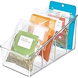 mDesign 6er-Set Aufbewahrungsbox – stapelbarer Kasten mit 4 Fächern zur