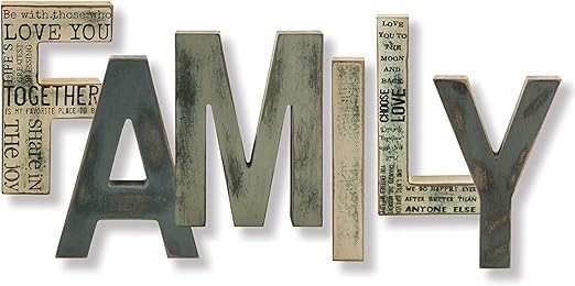 family wooden block letters