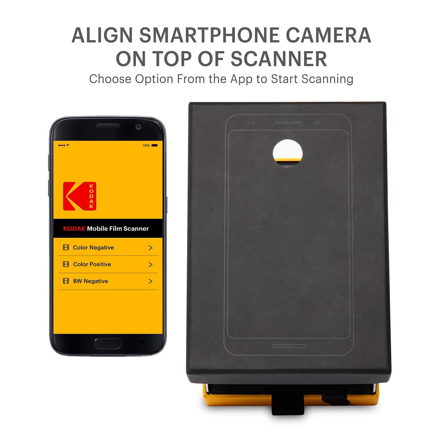 KODAK Mobile Film Scanner Scan & Save Old 35mm Films & Slides w/Your Smartphone Camera