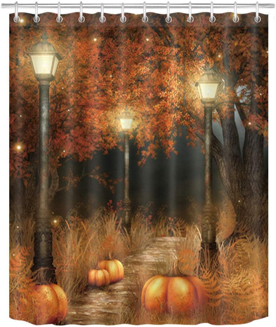 Amazon Com Lb Fall Thanksgiving Shower Curtain Halloween Pumpkin