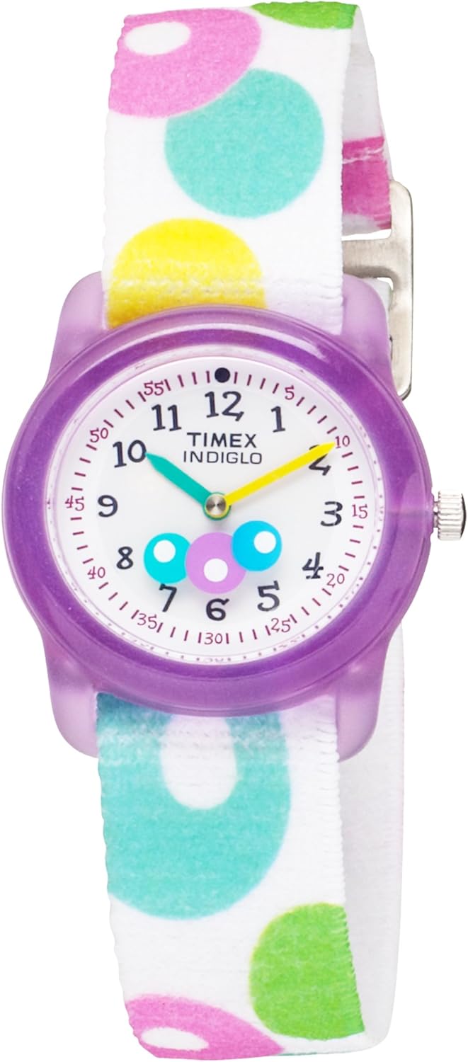 Timex Kids Analogue Girls Multicoloured bubble fabric strap watch