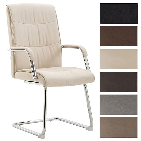 CLP Esszimmerstuhl Caro V2 mit hochwertiger Polsterung und Stoffbezug I Freischwinger mit robustem Metallgestell und Armlehne