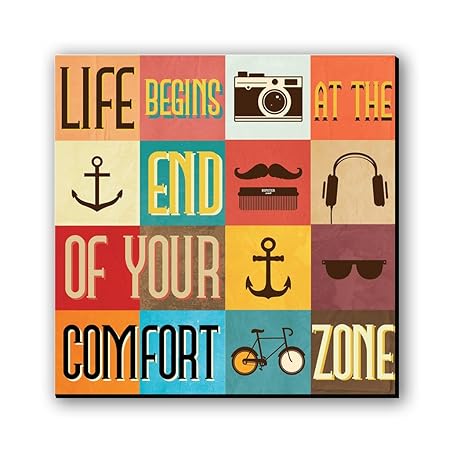 Seven Rays Life Begins at The End Fridge/Multipurpose Magnet for Home/Kitchen / Office, Multicolour, Dimension: 3 x 3 Inches