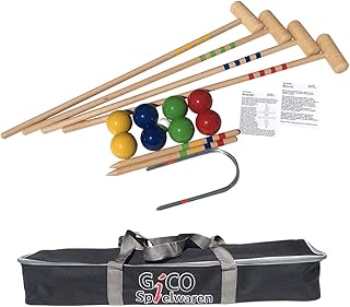 GICO KROBOC - Qualitäts Krocket und Boccia Spiel im Set - 2 Spiele in 1: Der Garten Spielspaß als Kombiversion incl. Transporttasche -Made in EU-3108