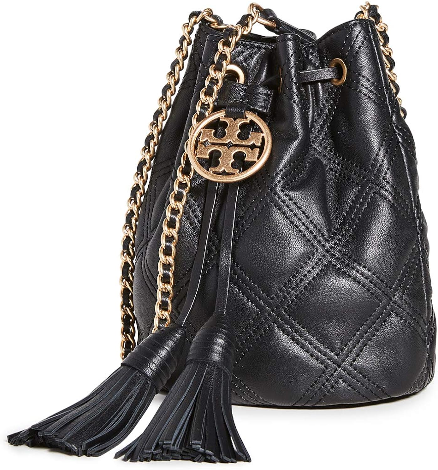Tory Burch Women's Fleming Soft Mini Bucket Bag, Black, One Size