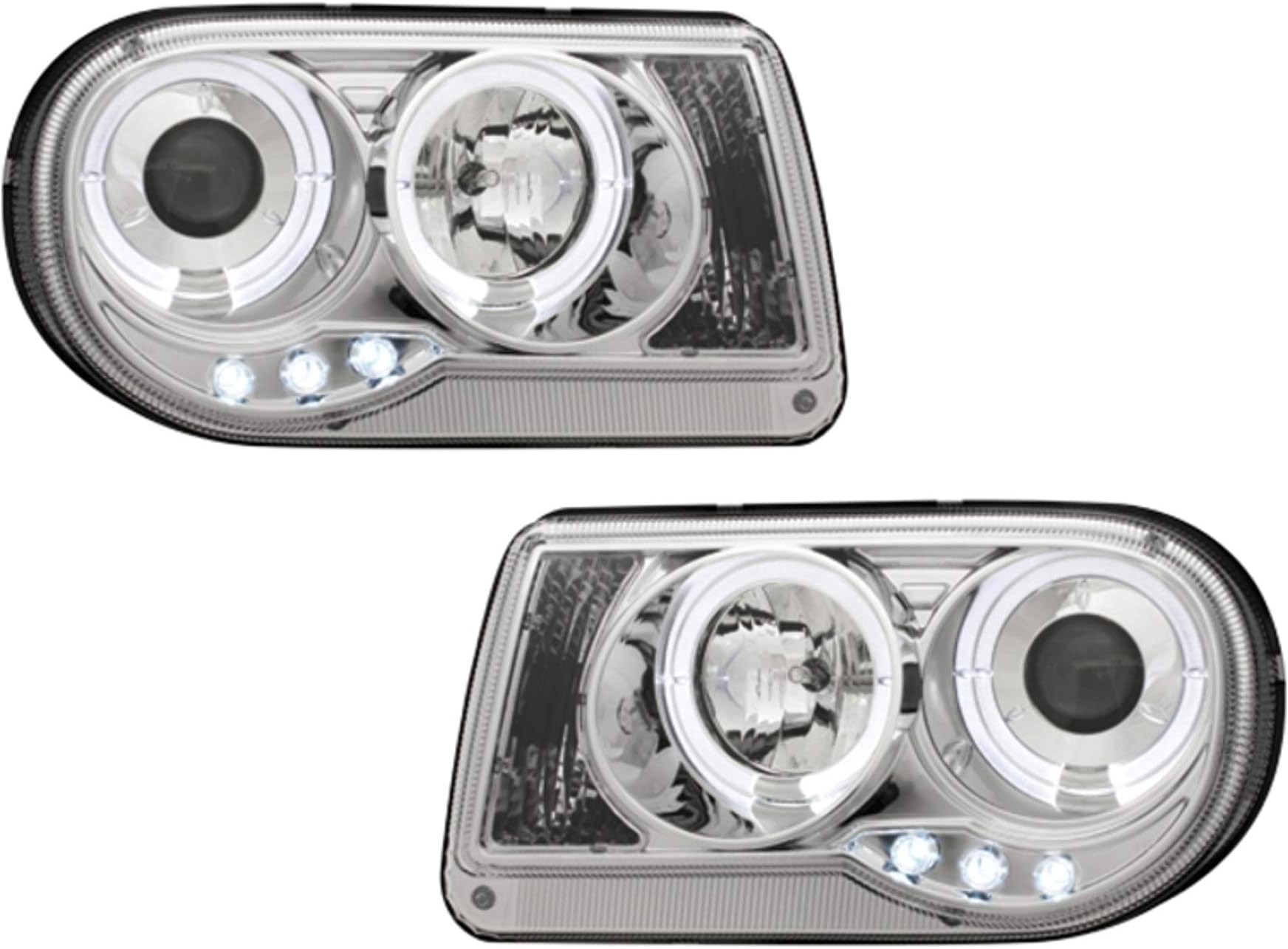 KITT SWCH01 Headlights 2004-2008 2 Halo Rims Chrom