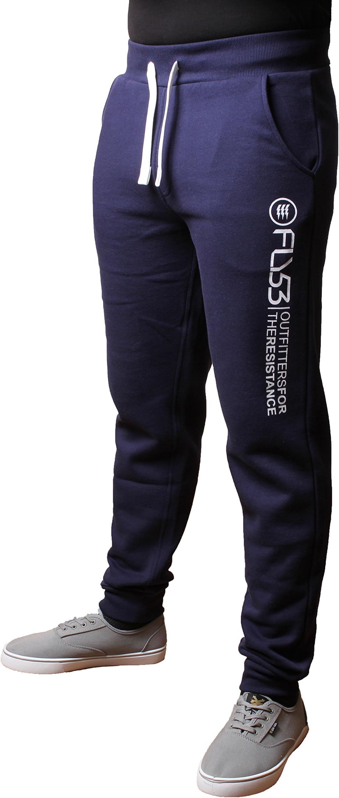 Fly53 Mens Fleece Fitted Tracksuit Bottoms Joggers Sweat Pants Temple Elliot