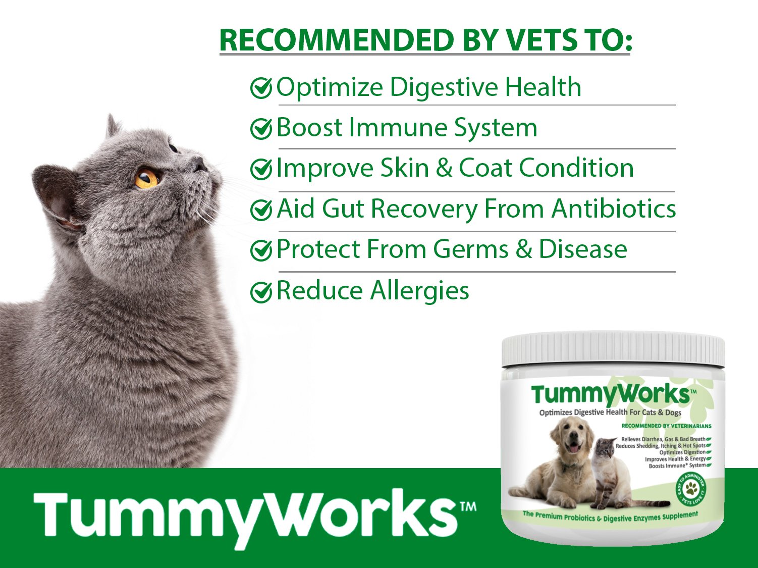 Probiotics for Dogs Cats. Best Powder to Relieve Diarrhea, Yeast