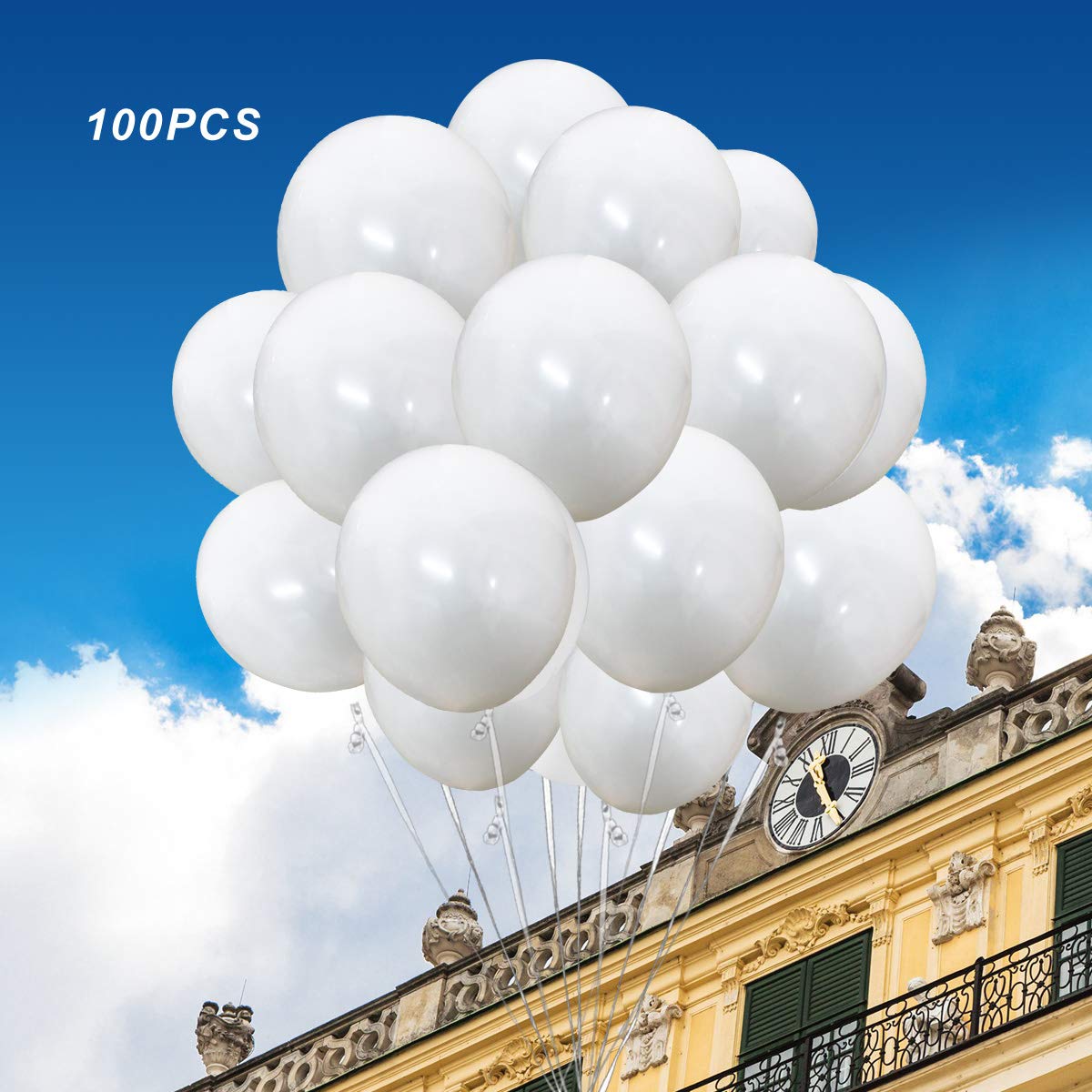 100 Pack 12 Inch Thicken Latex Balloons White Balloons Creative