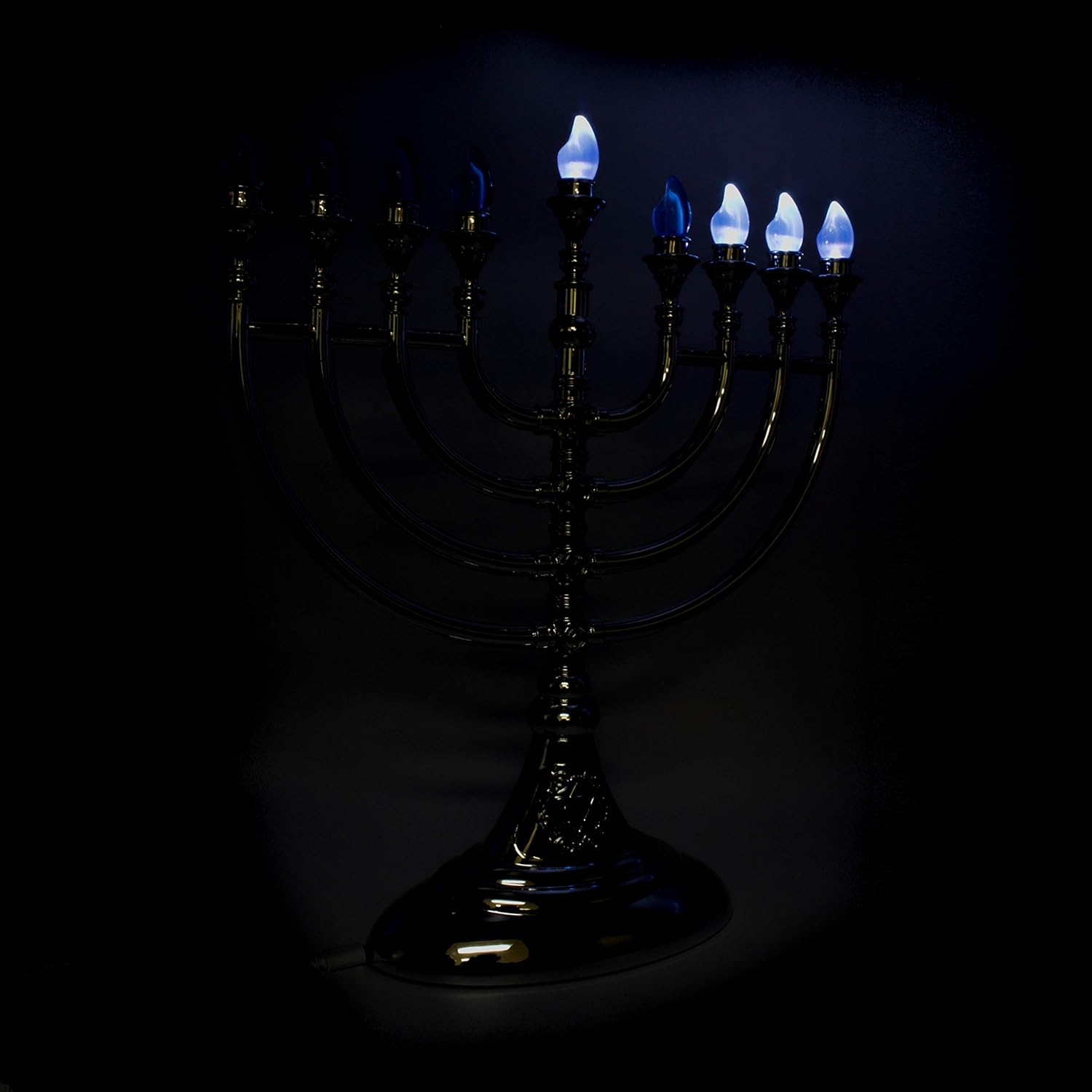 The Dreidel Company Traditional LED Electric Silver Hanukkah Menorah with Crystals (ElectroSilver Hanukkah Menorah with Crystals): Home & Kitchen