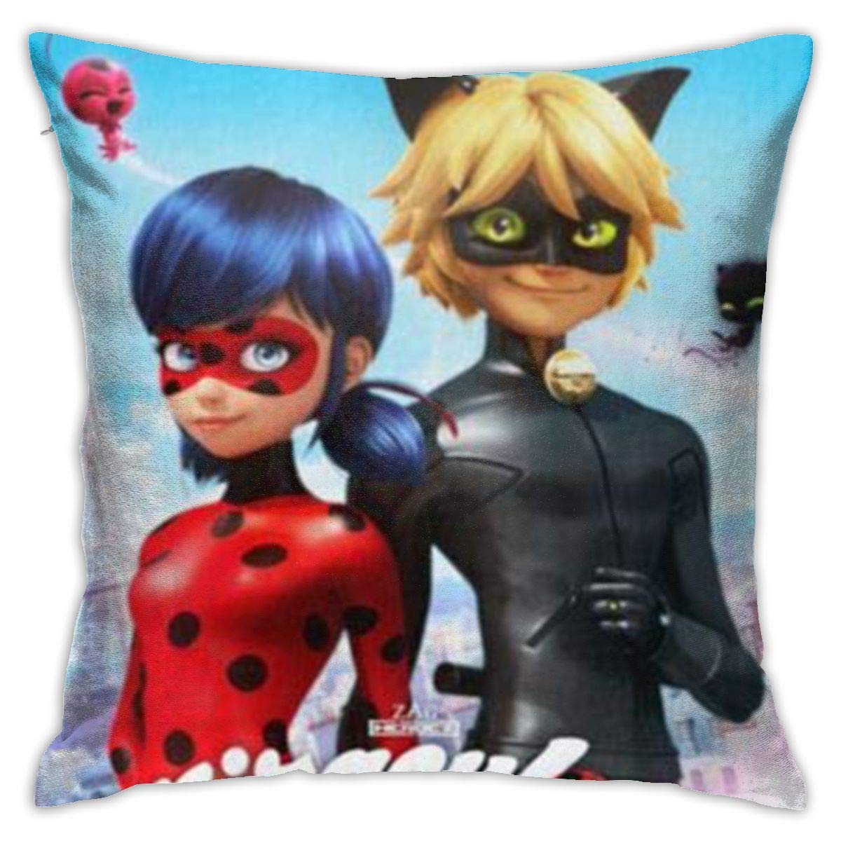 Melisal Miraculous Tales Of Ladybug Cat Noir Cushion Cover Sofa Pillowcase Home Decoration Gift Creative Square Pillowcase Sofa Bedroom Living Room