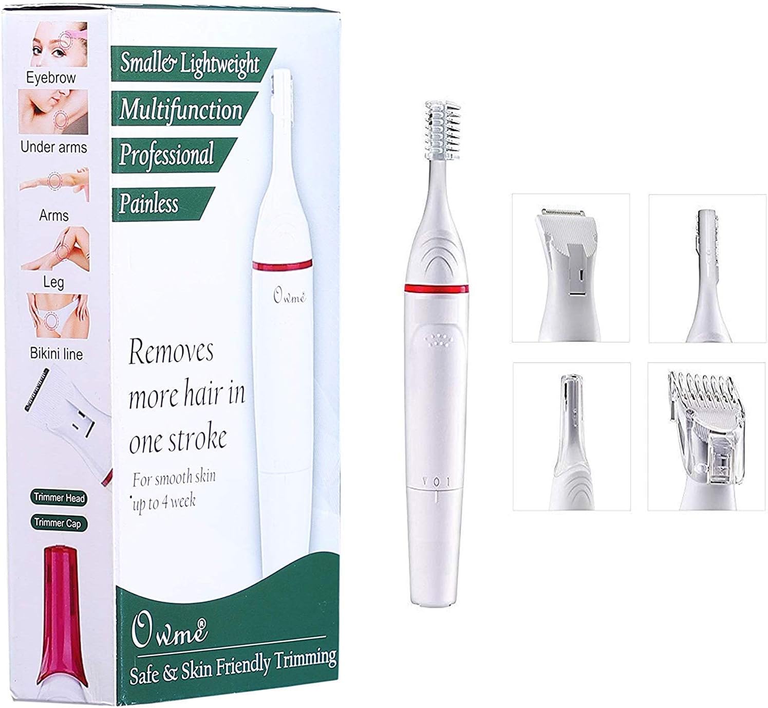 Owme Bikini Private Part and Underarms Eyebrows Smooth and Silky Hair Removal Trimmer for Women