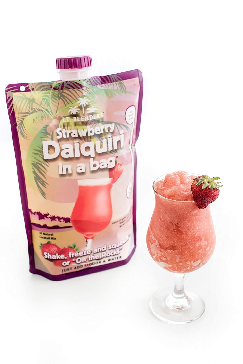 Amazon Com Lt Blender S Strawberry Daiquiri In A Bag Pack Of 3 Daiquiri Cocktail Mixes Grocery Gourmet Food