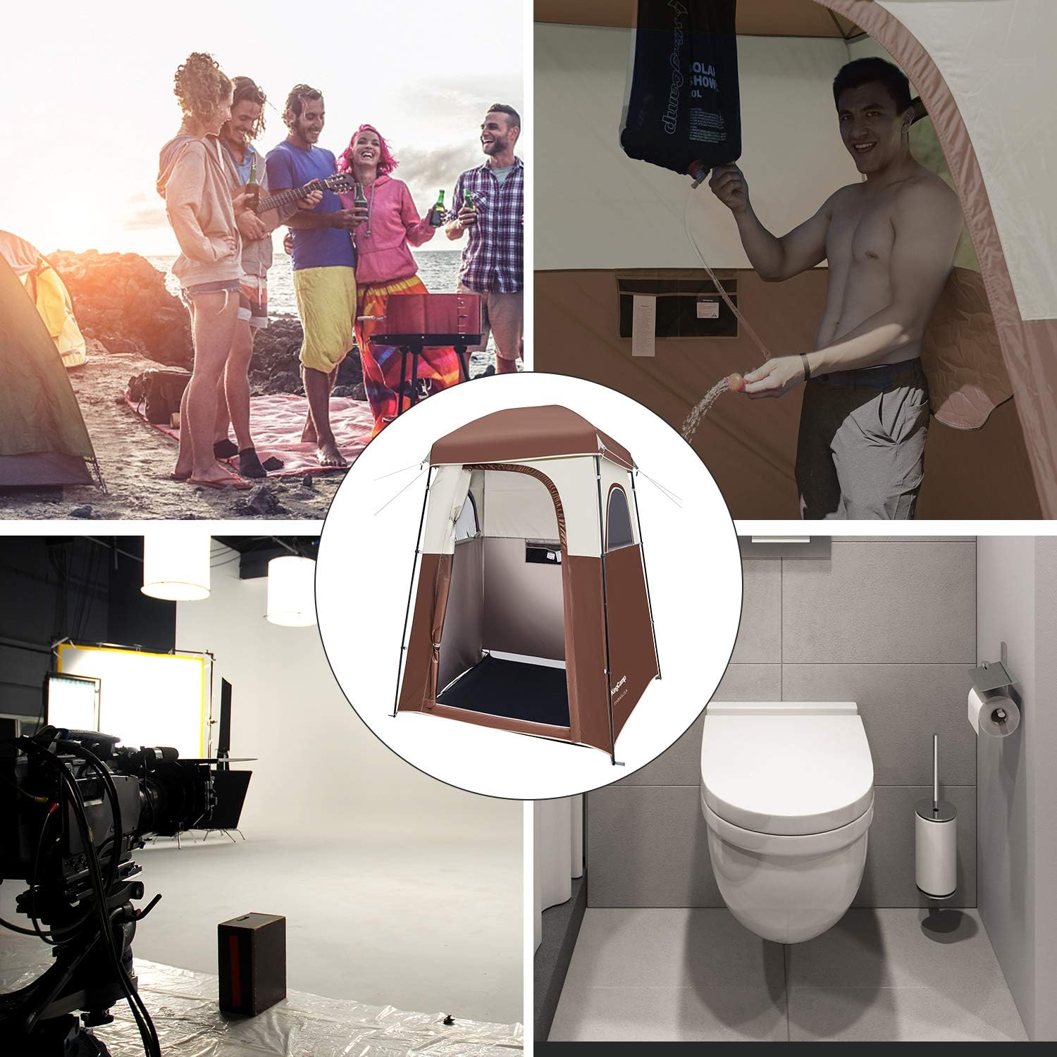 KingCamp Outdoor or Indoor Camping Dressing Changing Room Tent Shower Privacy Shelter Tent (Coffee): Sports & Outdoors