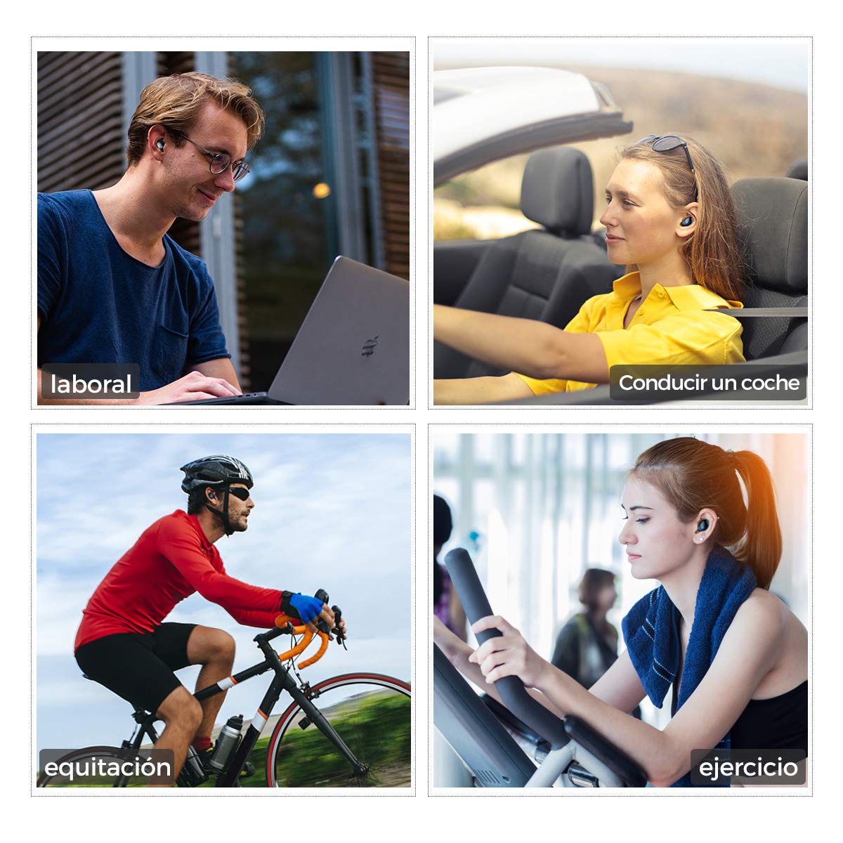 Auriculares Bluetooth In-Ear, Rock Mini Twins Estéreo Hi-Fi Manos Libres Auricular Deportivos Inalámbricos IPX5 Cancelación Ruido Micrófono Integrado con Caja de Carga para iPhone iOS Android