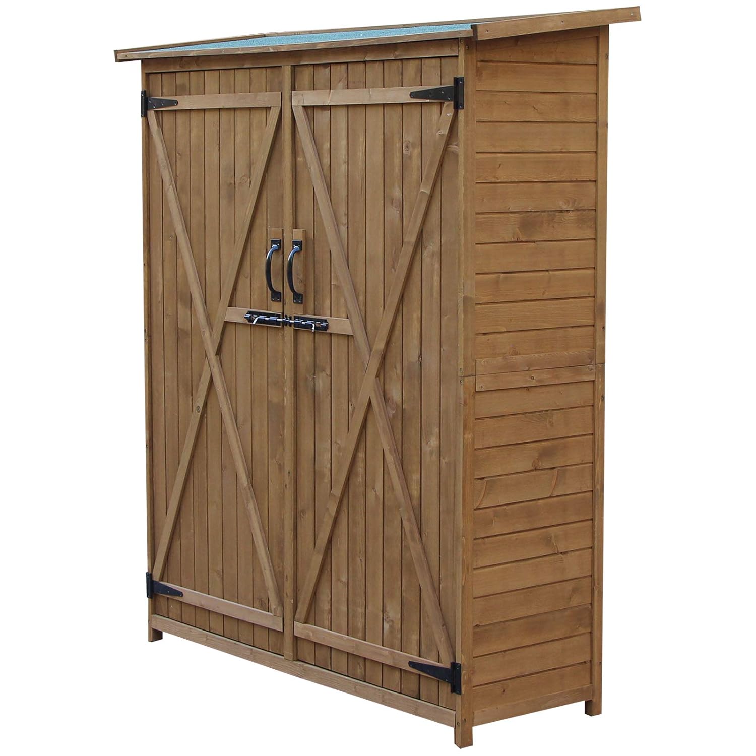 Outsunny Fir Wood Storage Shed, Waterproof Outdoor Tool 