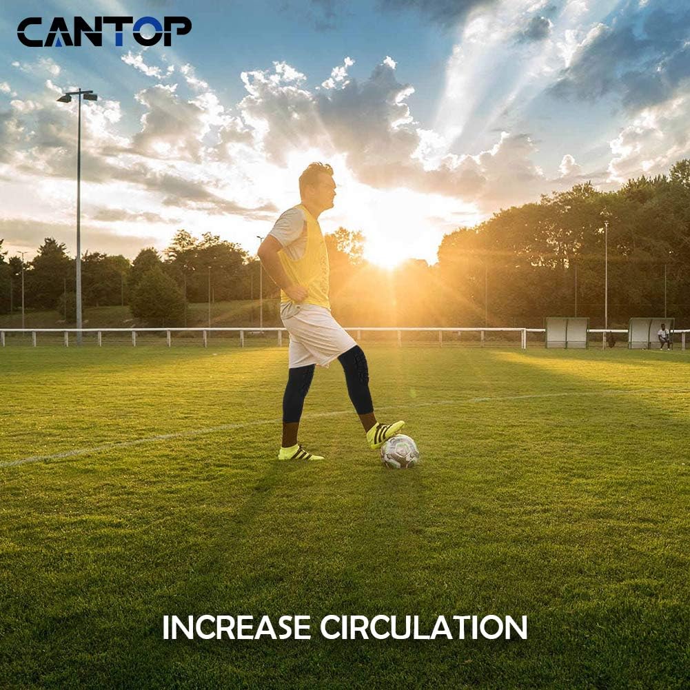 Cantop Compression Knee Pads Leg Sleeve Support Protector Sprots Brace for Volleyball Basketball Football, Sold as Pair : Sports & Outdoors