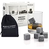 Whiskey Stones, Yummy Sam Reusable Ice Stone Chilling Rocks Cubes in Gift Box with Carrying Pouch, Set of 9 for Whiskey, Bourbon, Wine or Other Spirits