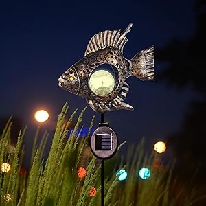 Solar Outdoor Pathway Lights Garden Decoration Outdoor Lights,Metal Fish Led Garden Lights Solar Powered Waterproof