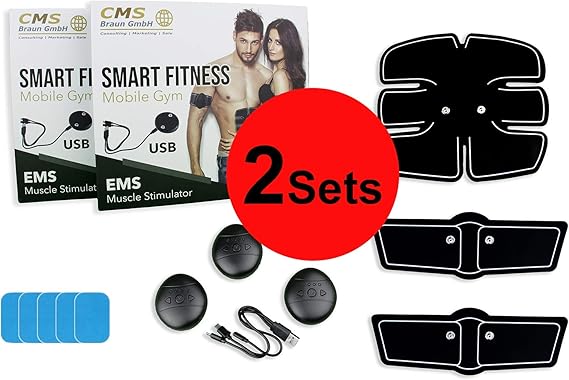2x Estimulsdor muscular EMS abdominal | Smart Fitness Mobile Gym ...