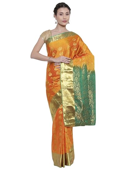 Dharmavaram Silk Saree - Orange Papper - (CCMYSS7514)