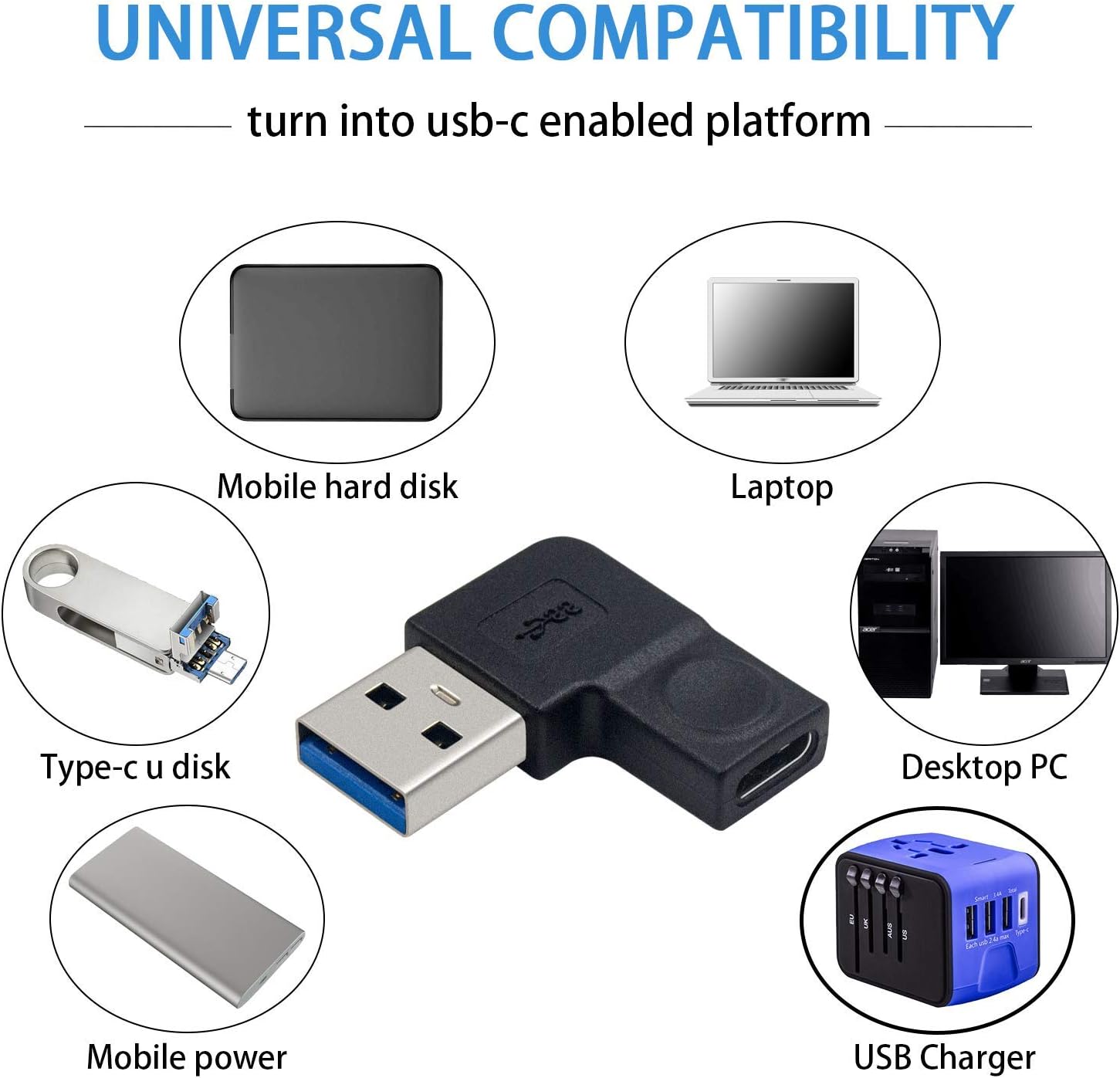 Duttek USB C to USB Adapter, USB C Female to USB Male Adapter - Image 4