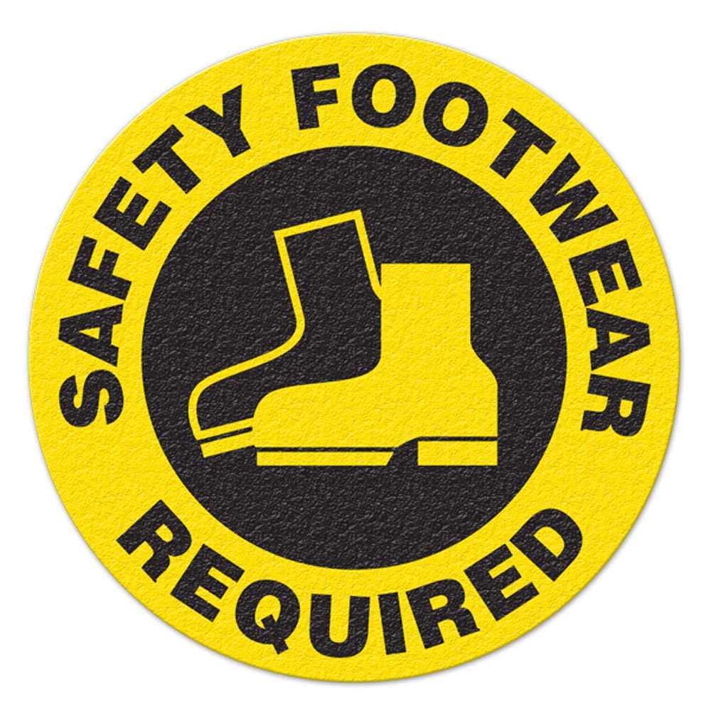 ifloortape Heavy Duty Adhesive Vinyl Black Safety Footwear Required Safety Floor Sign with