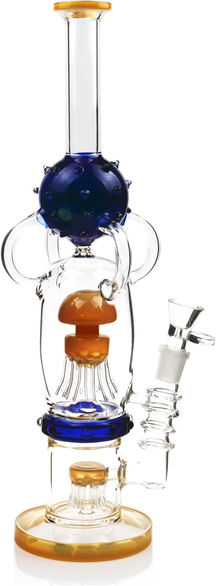 GOOLUS Glass Bong Handmade Glass High 16.5in Joints 18.8mm Recycler New