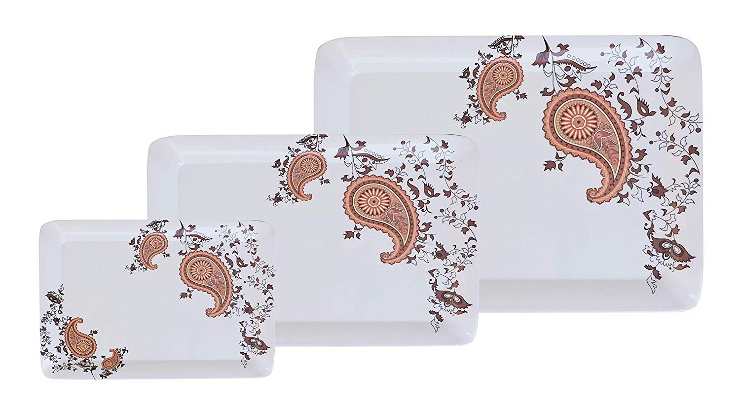 Buy Melamine Serving Tray Set of 3 with Small/Medium/Large Size and