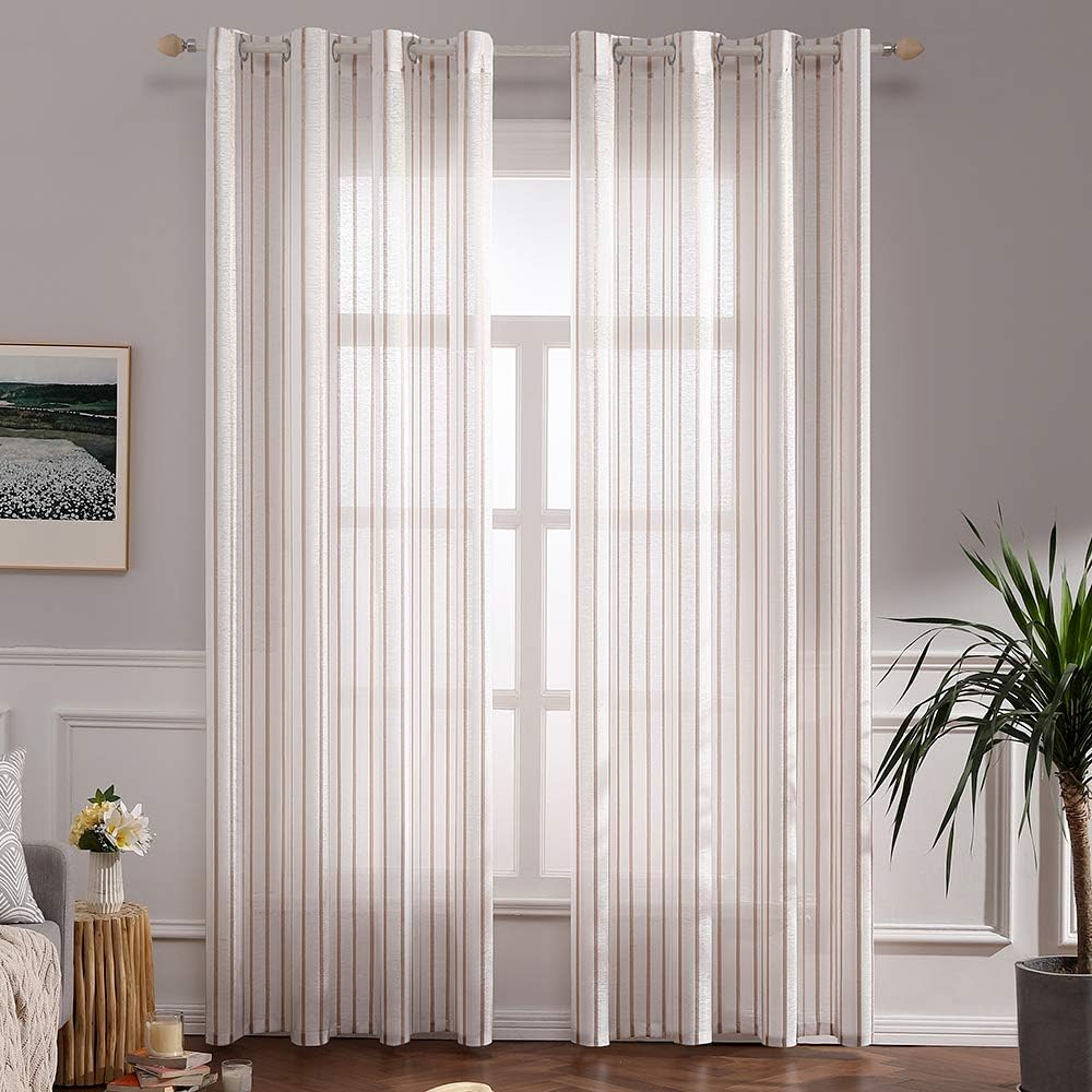 Best living room curtains brown stripe
