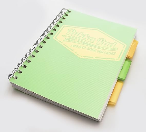 3er Pack Pukka Pad Project Book Neon Notizbuch A4 - Green