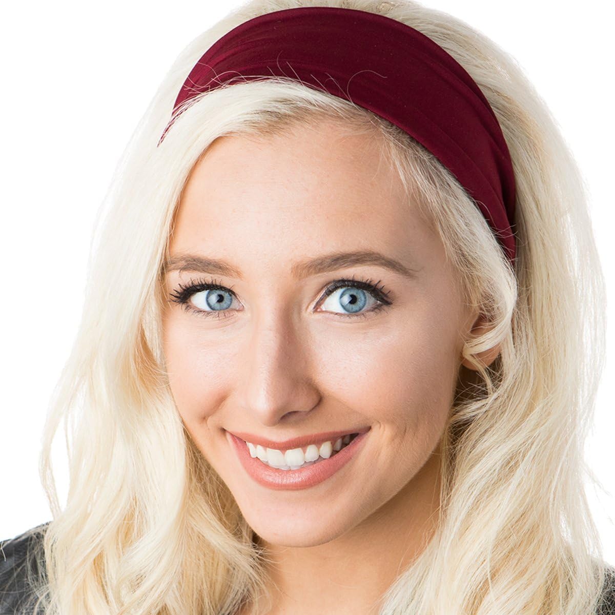 Hipsy Adjustable & Stretchy Basic Xflex Wide Headbands for Women Girls & Teens