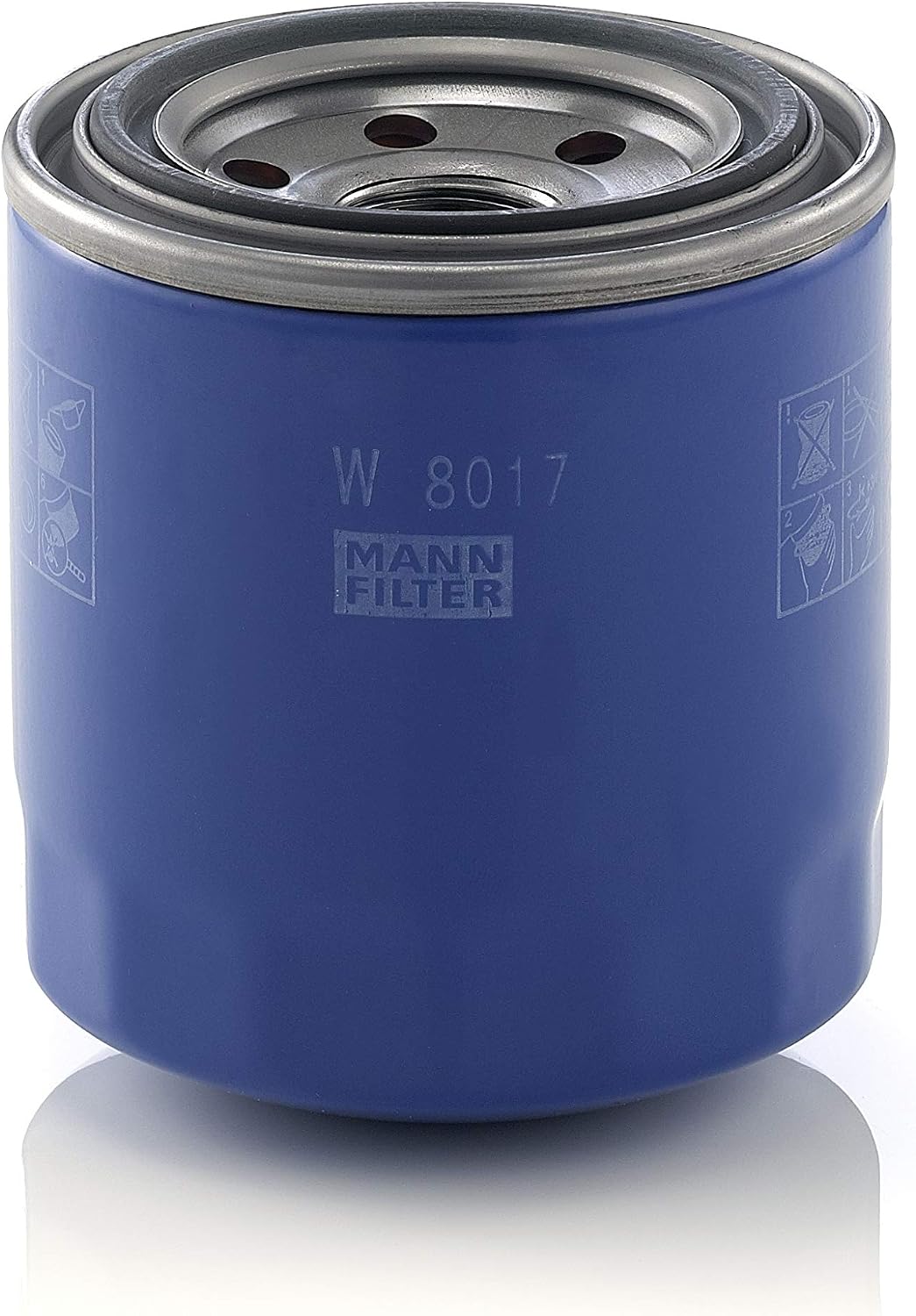 MANN-FILTER W 8017 Oil Filter - for Cars + Transporters, White, Single pack