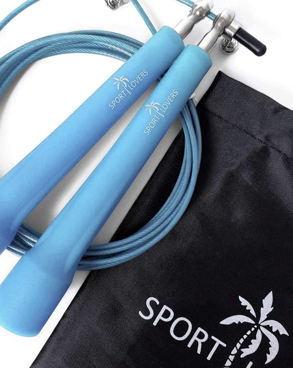 Sport Lovers Jump Rope - Premium Quality - Speed Adjustable - Skipping Rope for Men, Women and Kids - Best for Crossfit, Fitness Training, Cardio Exercise - Professional Jump Ropes