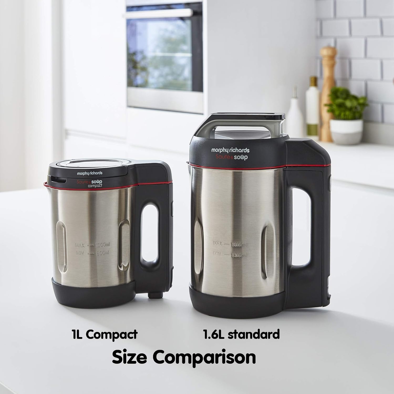 Morphy Richards 501027 Compact Saute & Soup Maker, Stainless Steel, 900 W, 1 Liter, Brushed