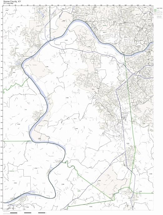 Amazon.com: Working Maps Boone County, Kentucky KY Zip Code Map Not
