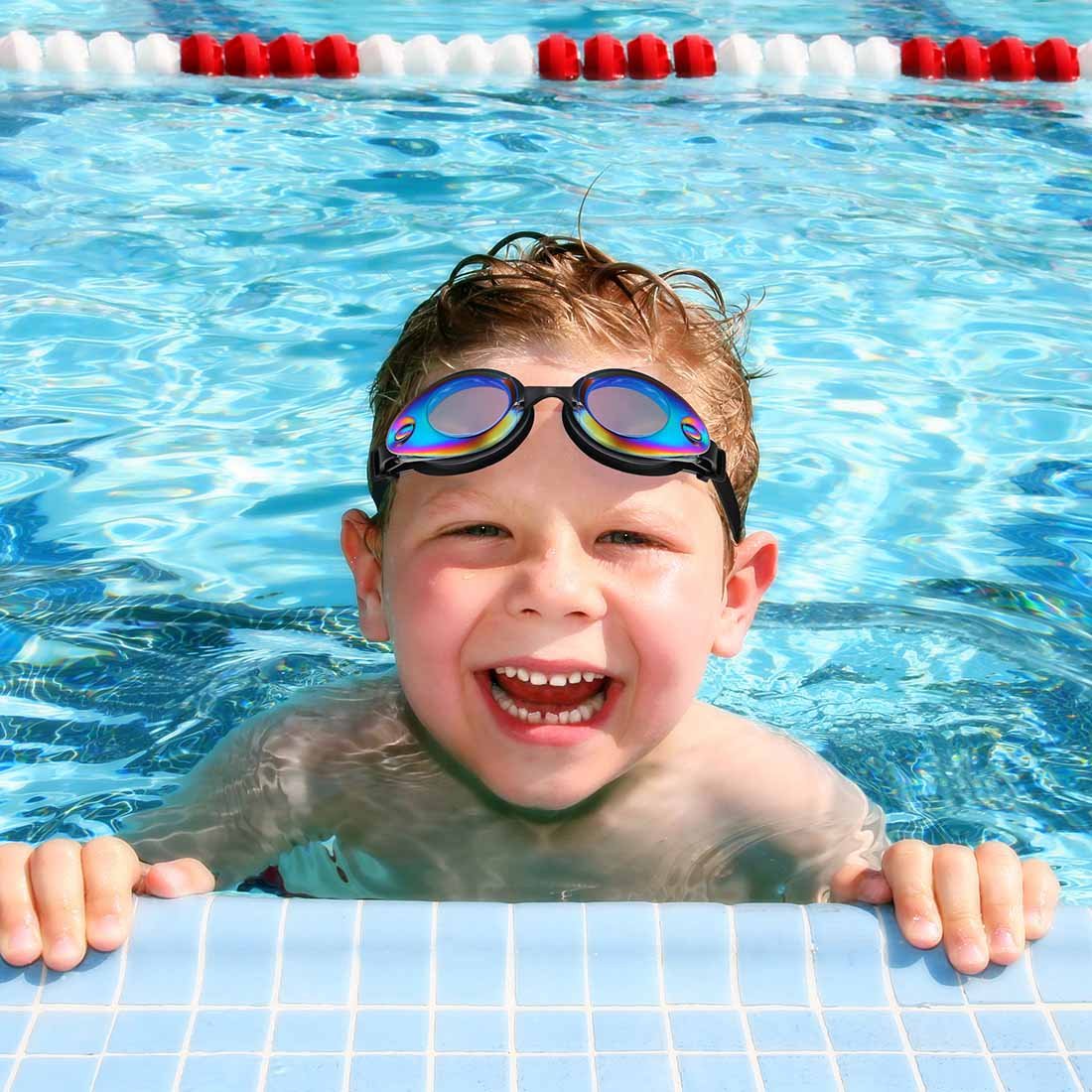 Caiyuangg Occhiali da Nuoto Sportivi con Protezione Anti-appannamento, Protezione UV al 100%, Naselli Intercambiabili, Inclusa Custodia per Adulti, Bambini, Uomini e Donne