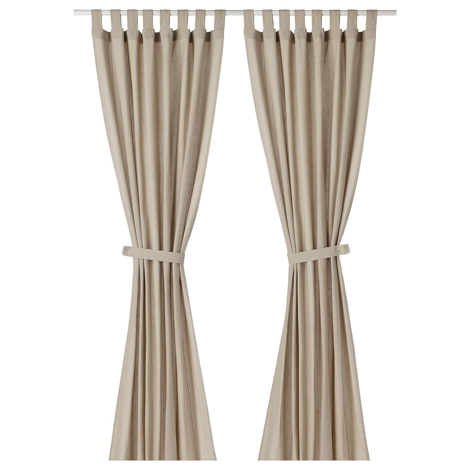 Buy Ikea Lenda Curtains With Tie Backs 1 Pair Light Beige