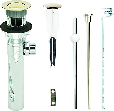 Pf Waterworks Easypopup Universal Bathroom Sink Lavatory Pop Up Drain Easy Remove Stopper Chrome Plated Abs Body With Overflow Polished Brass Pf0732 Pb Ch Sink Drains Amazon Canada